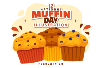 Journée nationale du muffin Pack d'Illustrations