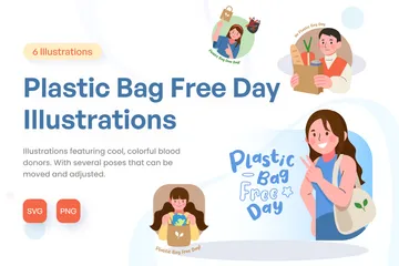 Journée sans sacs en plastique Pack d'Illustrations