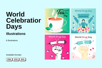 Journées mondiales de célébration Pack d'Illustrations
