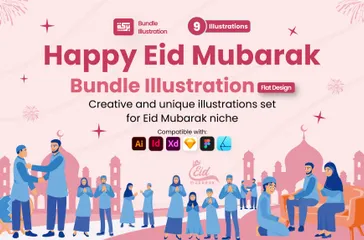 Joyeux Aïd Moubarak Pack d'Illustrations