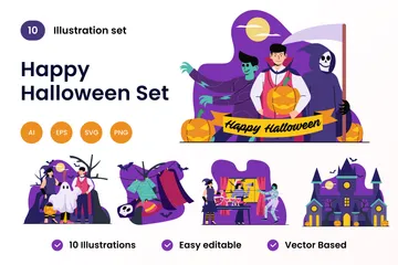 Joyeux Halloween Pack d'Illustrations