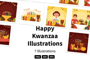 Joyeux Kwanzaa Pack d'Illustrations
