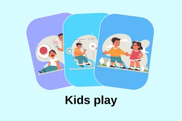 Los niños juegan Paquete de Ilustraciones