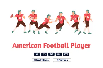 Jugadores de futbol americano Paquete de Ilustraciones