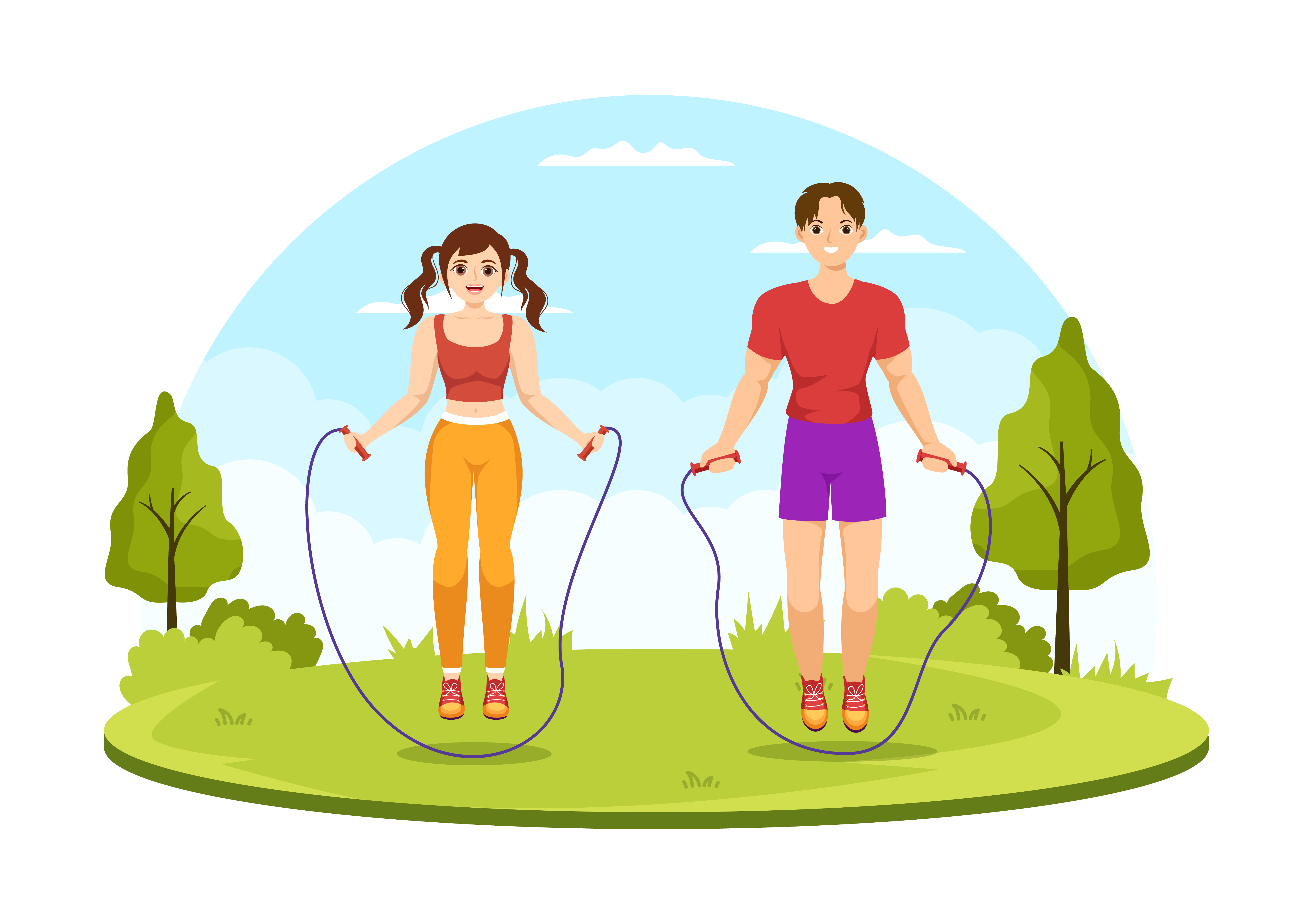 Jump Rope Illustration Pack 12 Free Download Gym & Fitness