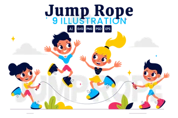 Jump Rope Sport Illustration Pack