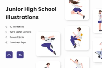 Junior High School Illustration Pack