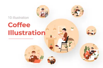 Kaffee-Illustration Illustrationspack