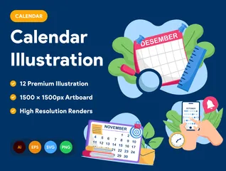 Kalender Illustrationspack
