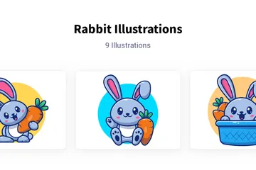 Kaninchen Illustrationspack