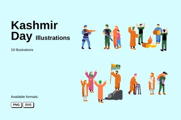 Kashmir Day Illustration Pack