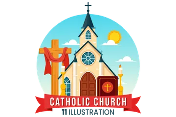 Katholische Kirche Illustrationspack