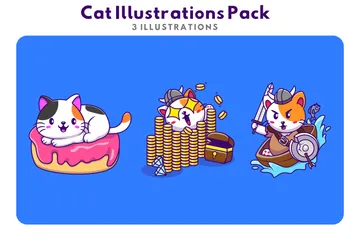 Katze Illustrationspack