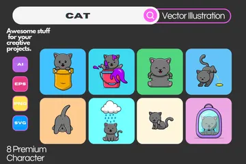 Katze Illustrationspack