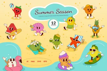 Kawaii Summer Illustration Pack