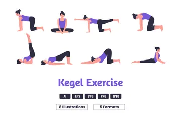 Kegel Exercise For Women Illustration Pack