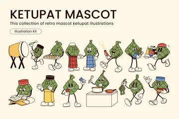 Ketupat Eid Fitr Aktivitäten Illustrationspack