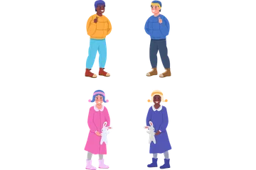 Kid In Coat Illustration Pack