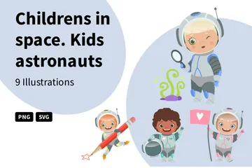 Kids Astronauts Illustration Pack
