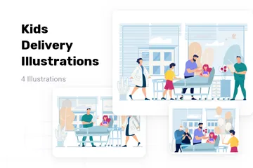 Kids Delivery Illustration Pack