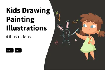 Kids Drawing Painting Illustration Pack