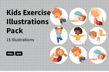 Kids Exercises Illustration Pack