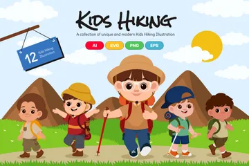 Kids Hiking Adventure Illustration Pack