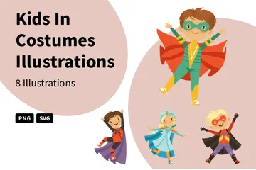Kids In Costumes Illustration Pack
