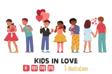 Kids In Love Illustration Pack