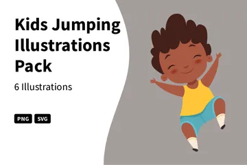 Kids Jumping Illustration Pack