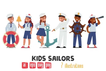 Kids Sailors Illustration Pack