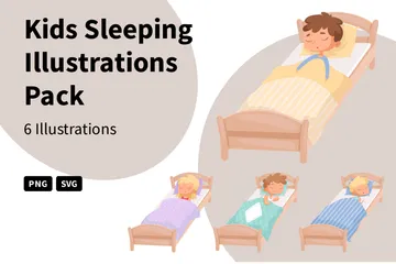 Kids Sleeping Illustration Pack