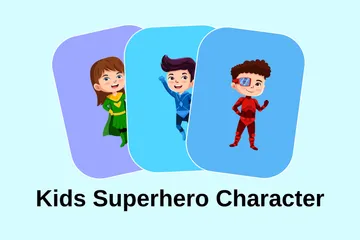 Kids Superhero Character Illustration Pack