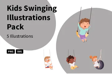 Kids Swinging Illustration Pack