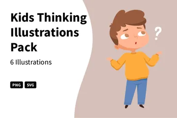 Kids Thinking Illustration Pack