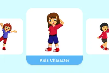 Kinder Charakter Illustrationspack