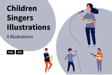 Kinder Sänger Illustrationspack