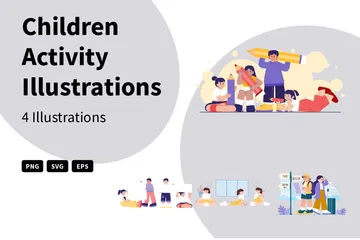 Aktivitäten für Kinder Illustrationspack