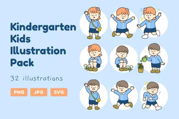 Kindergarten Kids Illustration Pack