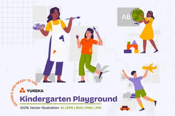 Kindergarten Playground Illustration Pack