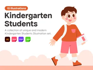 Kindergarten Student Activity Illustration Pack