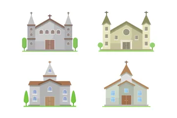 Kirchengebäude Illustrationspack