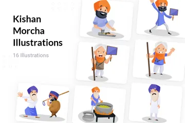 Kishan Morcha Illustration Pack