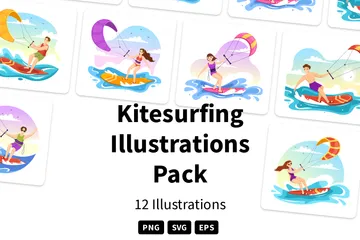 Kitesurfing Illustration Pack