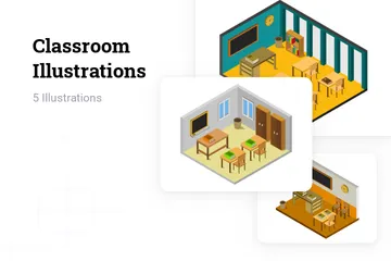 Klassenzimmer Illustration Pack