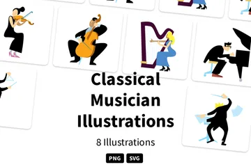Klassischer Musiker Illustrationspack