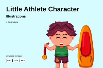Kleiner Athletencharakter Illustrationspack