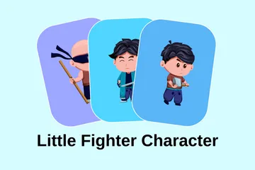 Kleiner Kämpfercharakter Illustrationspack