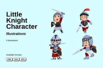 Charakter „Kleiner Ritter“ Illustrationspack