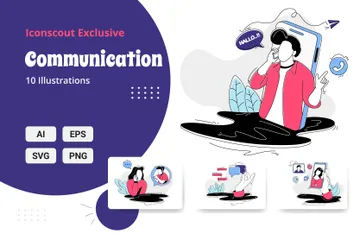 Kommunikation Illustration Pack